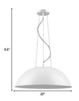 Layla 1-Light White Bowl Pendant