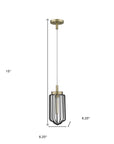 Gold and Black Metal Cage Pendant Hanging Light