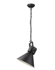 Black Metal One Light Cone Hanging Pendant Light
