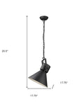 Black Metal One Light Cone Hanging Pendant Light