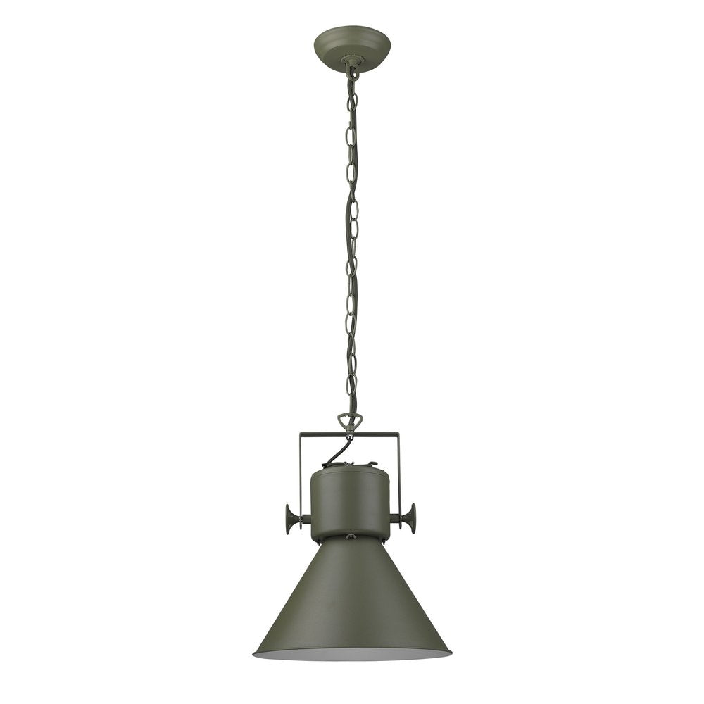 Black Metal One Light Cone Hanging Pendant Light