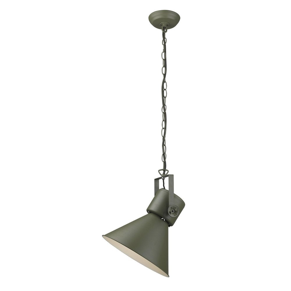 Black Metal One Light Cone Hanging Pendant Light