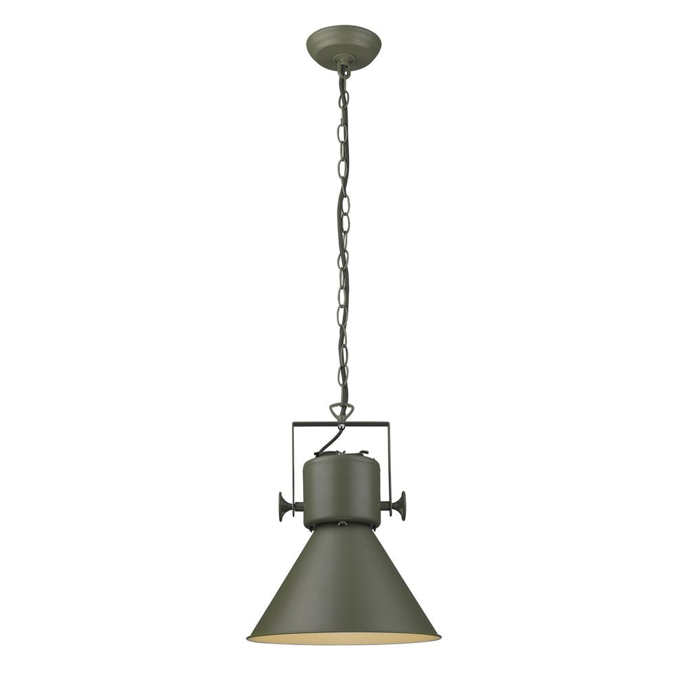 Black Metal One Light Cone Hanging Pendant Light