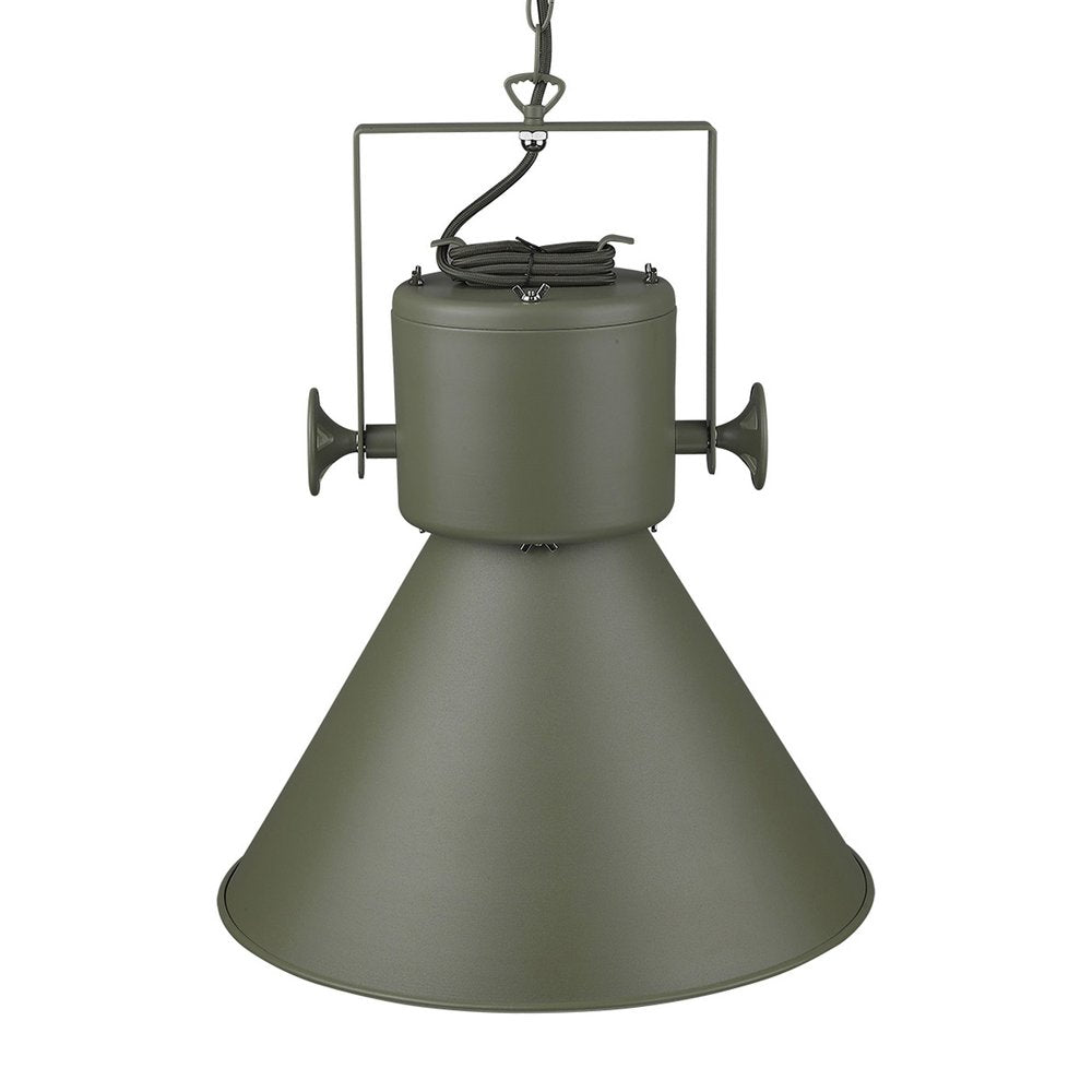 Black Metal One Light Cone Hanging Pendant Light