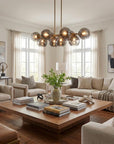 Lunette 10-Light Aged Brass Island Pendant