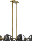 Lunette 10-Light Aged Brass Island Pendant
