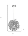 Mingle 1-Light Polished Chrome Pendant With Faceted Chrome Aluminum Wire Shade