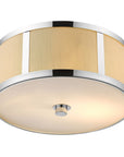 Butler 2-Light Polished Chrome Pendant With Coarse Cream Linen Shade And Opal Acrylic Diffuser