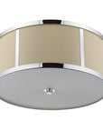 Butler 3-Light Polished Chrome Pendant With Coarse Cream Linen Shade And Opal Acrylic Diffuser