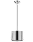 Zoom 1-Light Polished Stainless Steel Pendant With Seeded Acrylic Accents