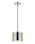 Zoom 1-Light Polished Stainless Steel Pendant With Seeded Acrylic Accents