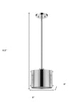 Zoom 1-Light Polished Stainless Steel Pendant With Seeded Acrylic Accents