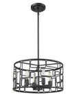 Amoret 4-Light Matte Black Convertible Pendant