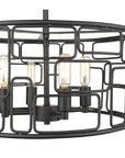 Amoret 4-Light Matte Black Convertible Pendant