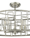 Amoret 5-Light Antique Silver Convertible Pendant