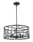 Amoret 5-Light Matte Black Convertible Pendant
