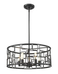 Amoret 5-Light Matte Black Convertible Pendant