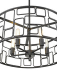 Amoret 5-Light Matte Black Convertible Pendant