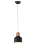 Matte Black and Rose Gold Pendant Hanging Light
