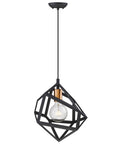 Hedron 1-Light Matte Black Pendant