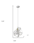 Hedron 1-Light White Pendant