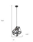 Hedron 1-Light Matte Black Pendant