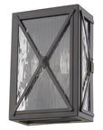 Burnished Bronze Criss Cross Water Glass Outdoor Light