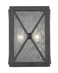 Burnished Bronze Criss Cross Water Glass Outdoor Light