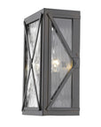 Burnished Bronze Criss Cross Water Glass Outdoor Light