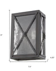 Burnished Bronze Criss Cross Water Glass Outdoor Light