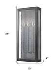 Black And Clear Three Light Transparent Dimmable Outdoor Hanging Lights With Black And Clear Shades