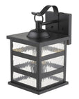 Black And Clear Three Light Transparent Dimmable Outdoor Hanging Lights With Black And Clear Shades