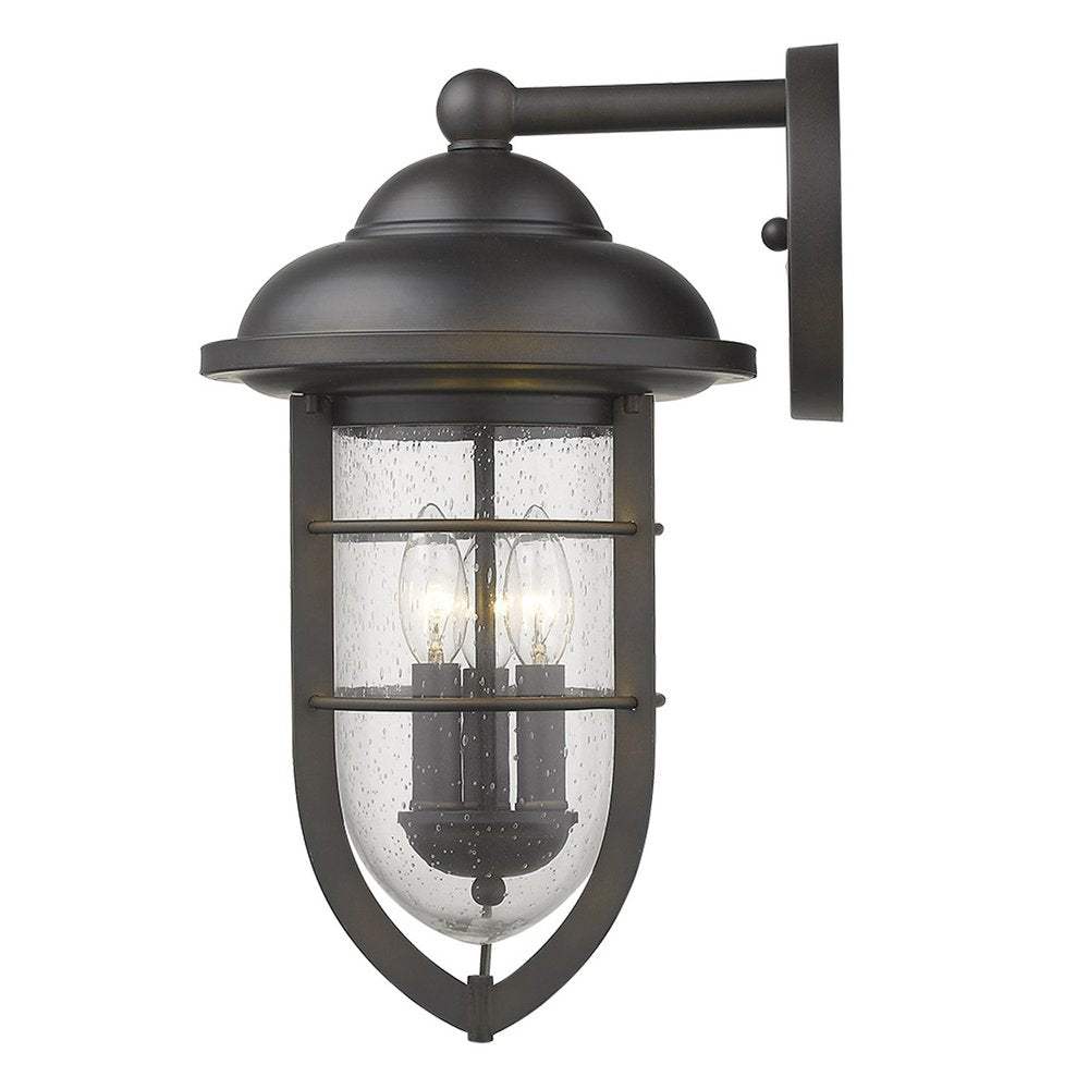 Black And Clear Three Light Seeded Dimmable Outdoor Hanging Lights With Black And Clear Shades