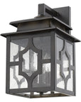 Black And Clear Three Light Seeded Dimmable Outdoor Hanging Lights With Black And Clear Shades