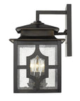 Black And Clear Three Light Seeded Dimmable Outdoor Hanging Lights With Black And Clear Shades