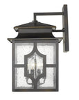 Black And Clear Four Light Seeded Dimmable Outdoor Hanging Lights With Black And Clear Shades