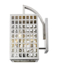 White And Clear Three Light Seeded Dimmable Outdoor Hanging Lights With White And Clear Shades