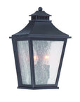 Black And Clear Two Light Frosted Dimmable Outdoor Hanging Lights With Black And Clear Shades