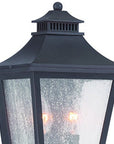 Black And Clear Two Light Frosted Dimmable Outdoor Hanging Lights With Black And Clear Shades