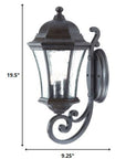 Black And Clear Three Light Hammered Dimmable Outdoor Hanging Lights With Black And Clear Shades