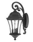 XL Matte Black Tapered Hanging Lantern Wall Light
