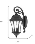 XL Matte Black Tapered Hanging Lantern Wall Light