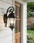 XL Matte Black Tapered Hanging Lantern Wall Light