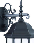 Matte Black Hanging Ornamental Lantern Wall Light