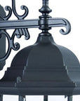 Matte Black Hanging Ornamental Lantern Wall Light