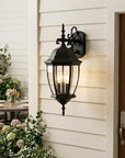 Matte Black Hanging Ornamental Lantern Wall Light