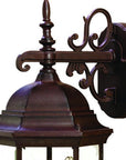 Three Light Dark Brown Wide Hanging Lantern Wall Light