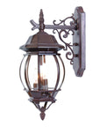 Three Light Dark Brown Hanging Glass Globe Wall Light