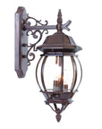 Three Light Dark Brown Hanging Glass Globe Wall Light