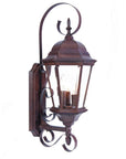 Three Light Dark Brown Swing Arm Lantern Wall Light
